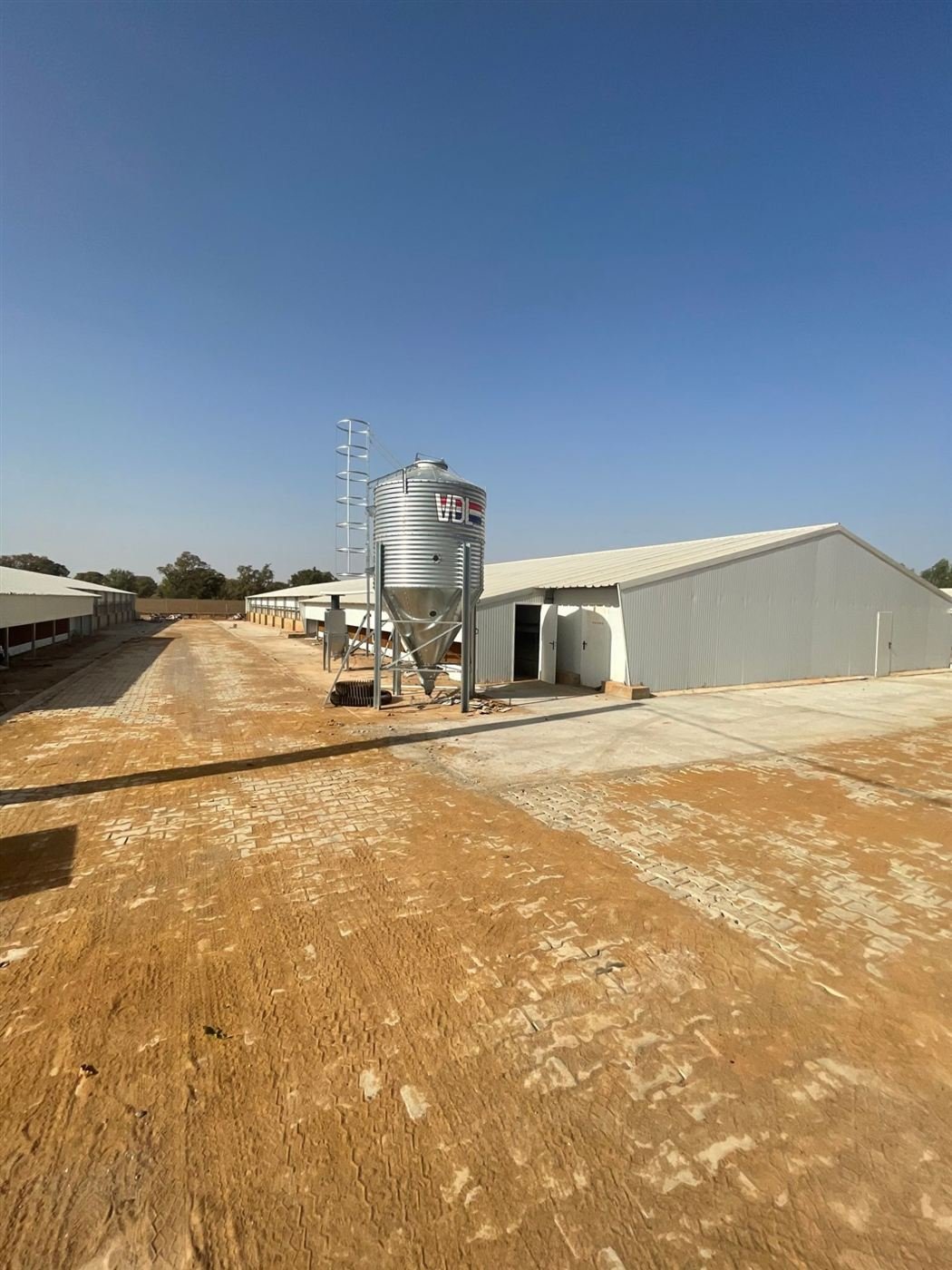 Bâtiments avicoles et silo à aliment